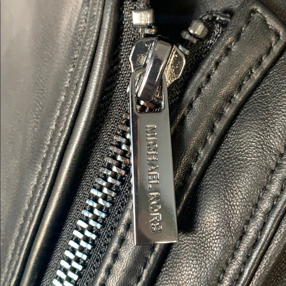 NWOT Michael Kors Black Leather Jacket - Picture 3 of 7